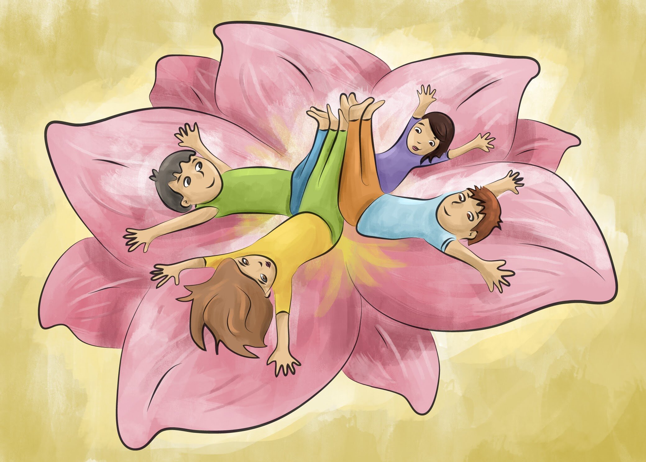 trabajo colaborativo yoga infantil