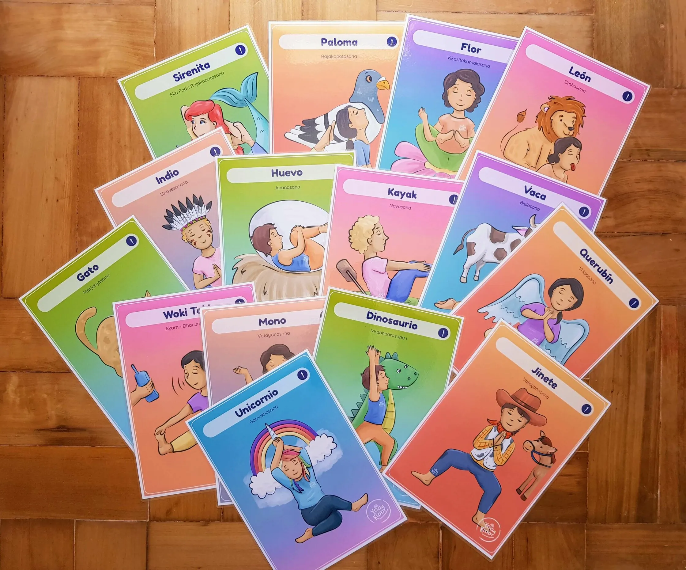 láminas de yoga infantil